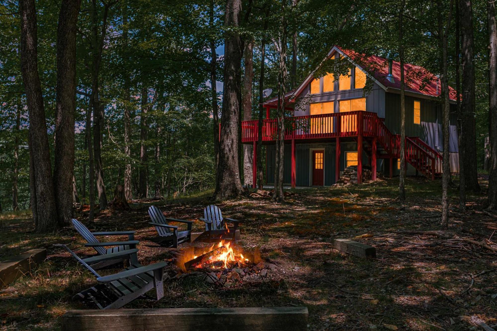 Hot Tub, Large Deck, Wifi, Fire Pit At Chalet Cabin Morton Grove 外观 照片